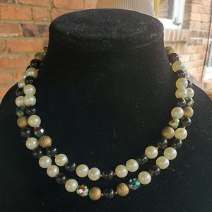 Vintage Faux Pearl & Bead Necklace